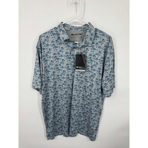 NWT Ariat Tek Charger 2.0 Printed SS Polo Shirt Men's 2XL Grey Heather Pullover